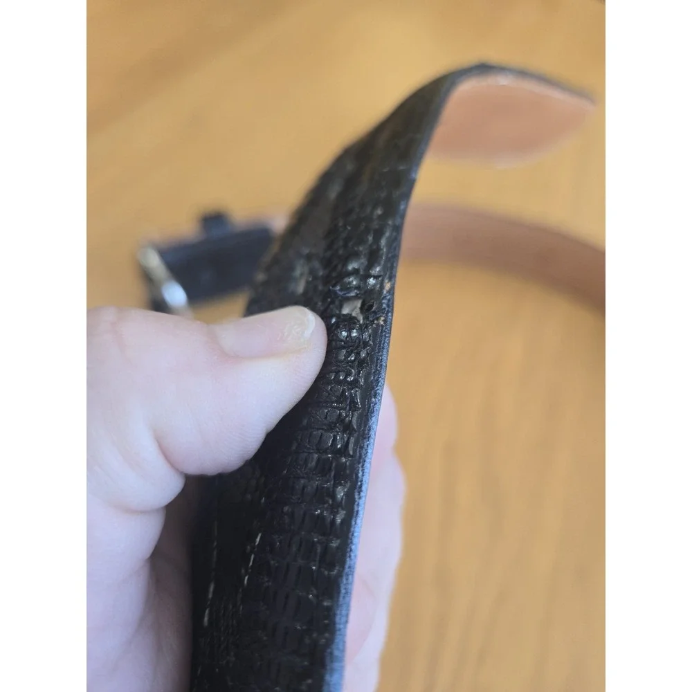 Nocona Black Genuine Lizard Belt - Men's Size 38 Reptile VTG